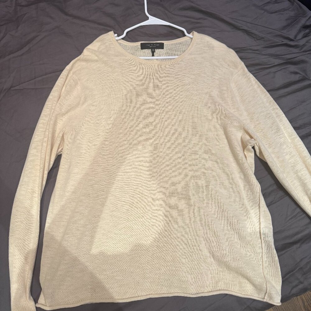 Rag & Bone Trevor Cotton Linen Crew XL